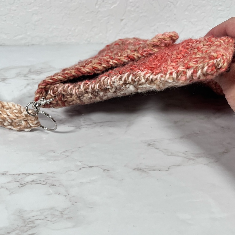Coral Crochet Wristlet Clutch - Picture 7 of 10